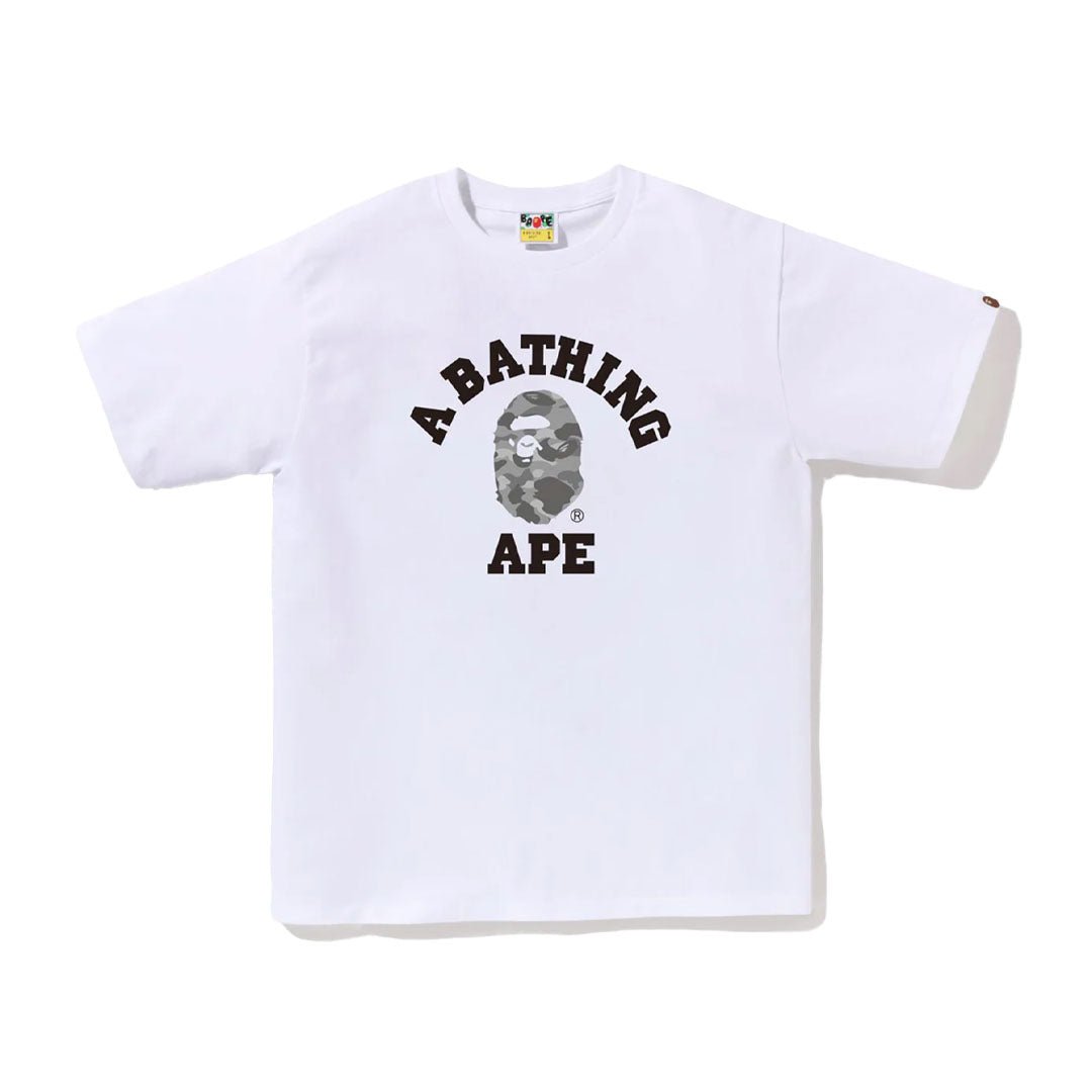 BAPE Honeycomb Camo College Tee White/Grey | SS24 Graphic Tee