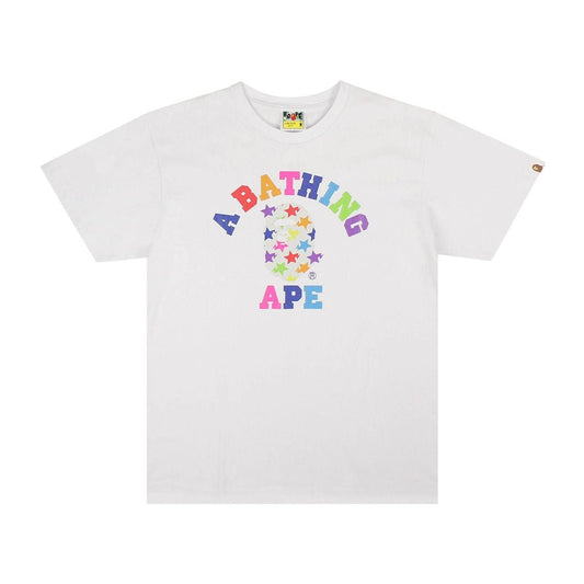 BAPE ABC Rainbow College Tee White | SS24 Graphic Tee