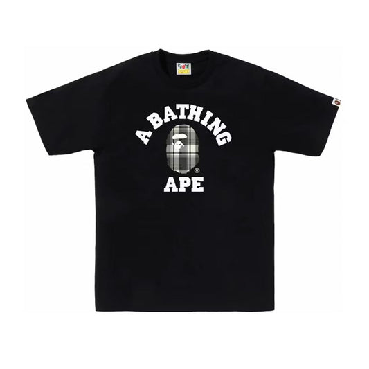 BAPE Check College Tee Black/White | SS24 Graphic Tee