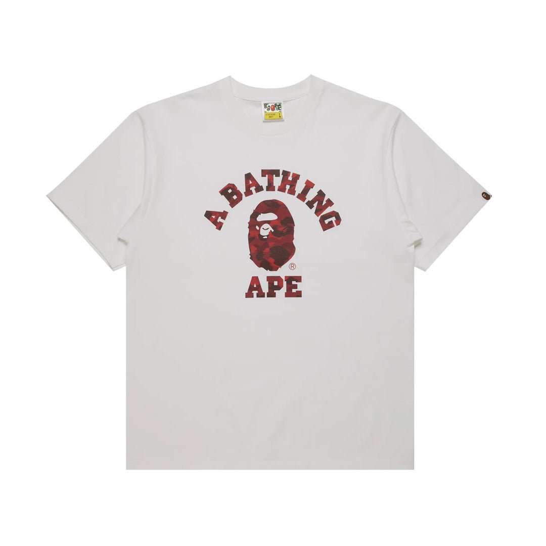 BAPE Color Camo College Tee White/Red | SS24 Graphic Tee