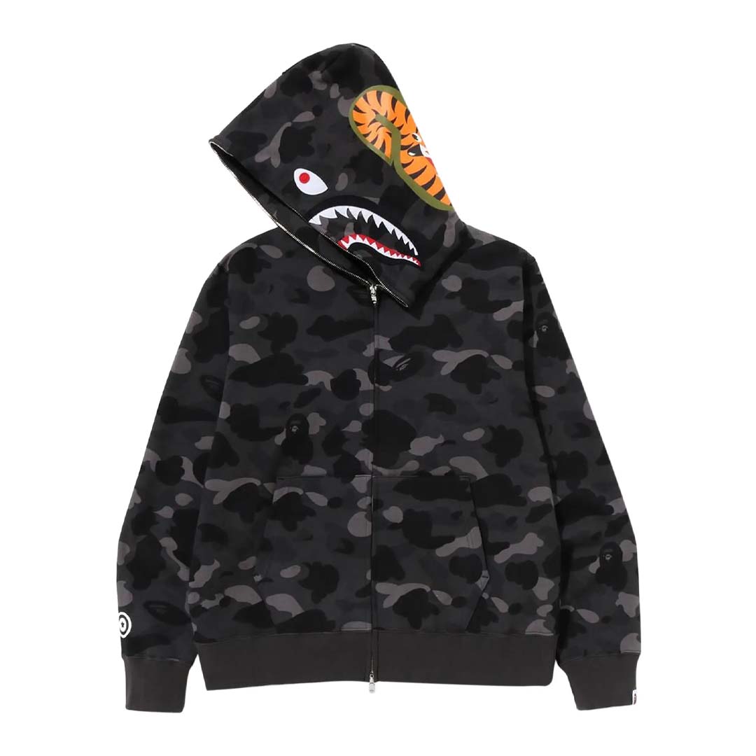 BAPE Color Camo Shark Full Zip Hoodie Grey/Black | SS23 Shark Hoodie