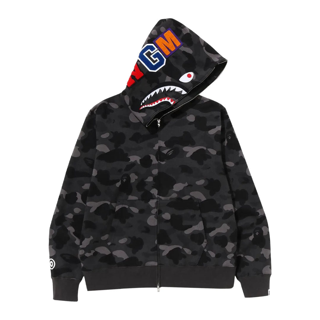 BAPE Color Camo Shark Full Zip Hoodie Grey/Black | SS23 Shark Hoodie