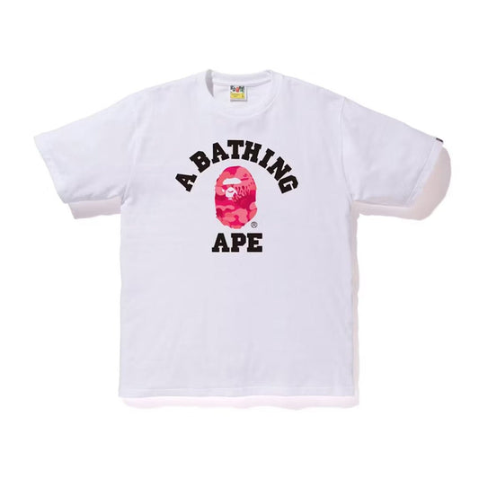 BAPE Fire Camo College Tee White/Pink | SS24 Graphic Tee