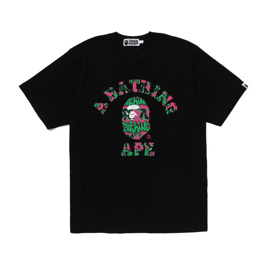 BAPE Graffiti Pattern College Tee Black | SS24 Graphic Tee