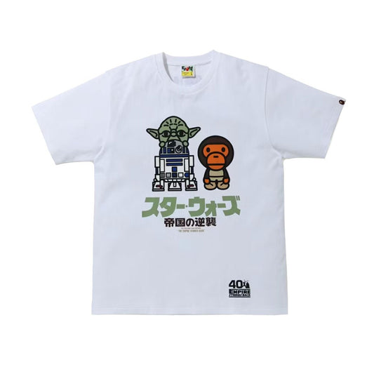 BAPE x Star Wars Baby Milo & Yoda Tee White | SS24 Collaboration